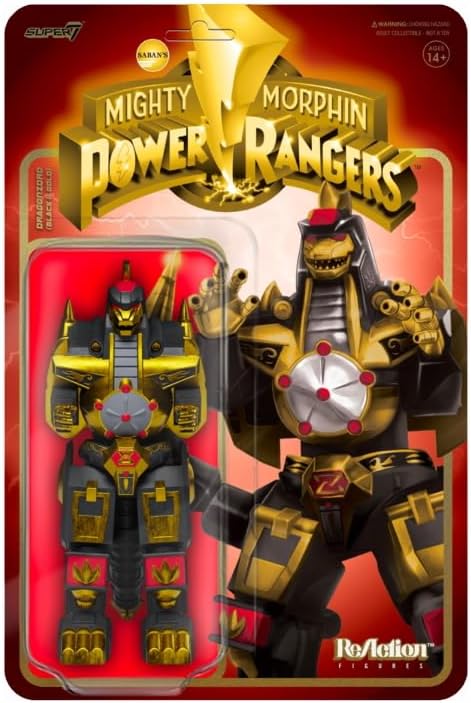 Super7 Mighty Morphin Power Rangers Dragonzord Black & Gold - 6 in Reaction Figure - Image 6