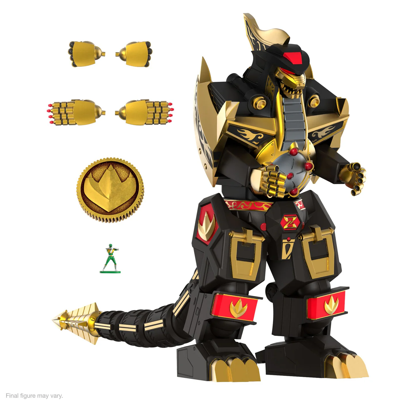 Super7 Mighty Morphin Power Rangers Dragonzord Black & Gold - 6 in Reaction Figure - Image 2