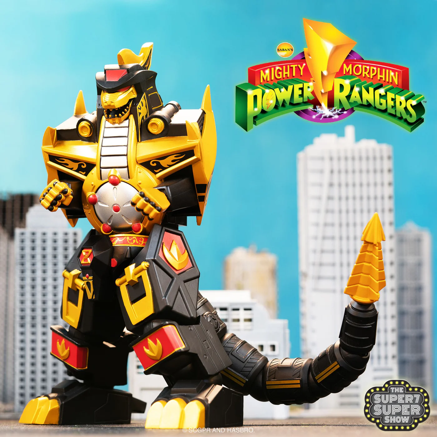 Super7 Mighty Morphin Power Rangers Dragonzord Black & Gold - 6 in Reaction Figure
