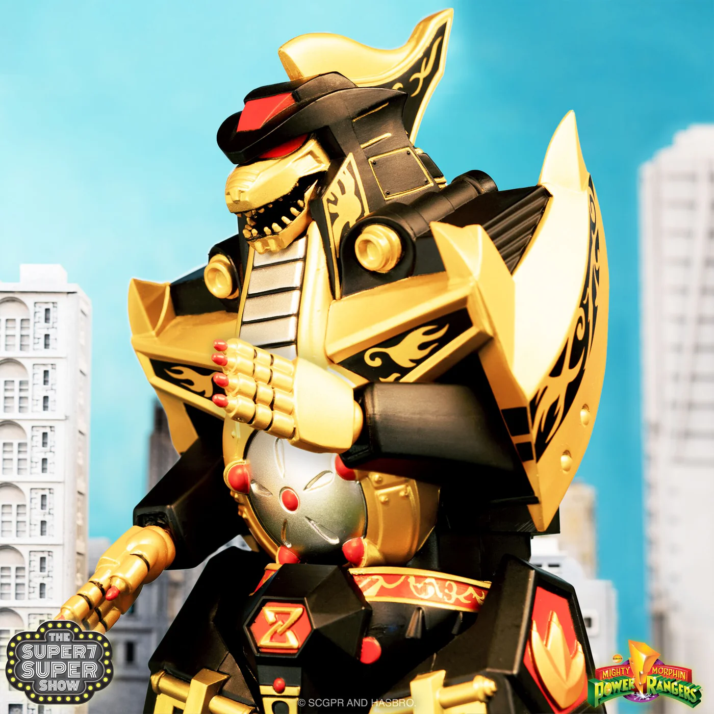 Super7 Mighty Morphin Power Rangers Dragonzord Black & Gold - 6 in Reaction Figure - Image 3